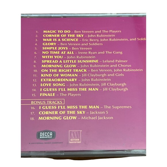 Vintage 2000 Pippin Broadway Original Cast Album CD Bonus Tracks Michael Jackson - Picture 3 of 4